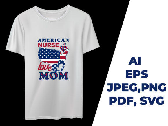 American Nurse Love Mom: A Heartfelt Embroidery Design
