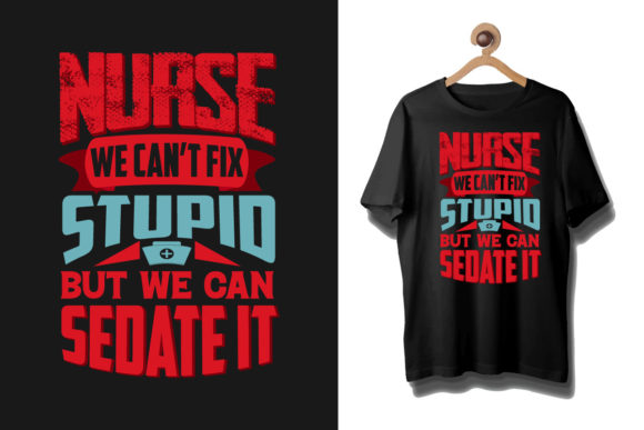 Charming Nurse Design T-Shirt for Embroidery