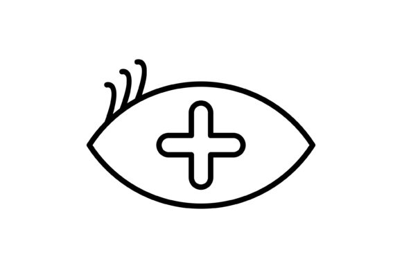 Eye Medical Line Icon Design for Embroidery