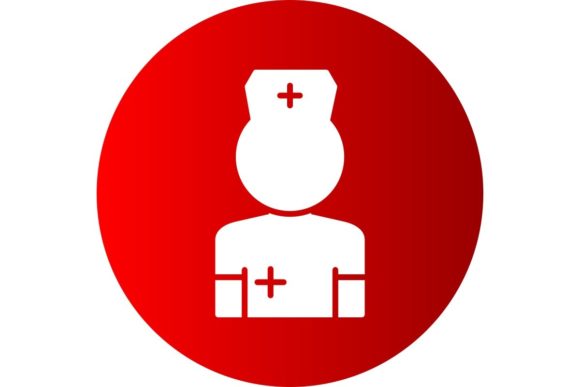 Nurse Glyph Circle Gradient Icon Design