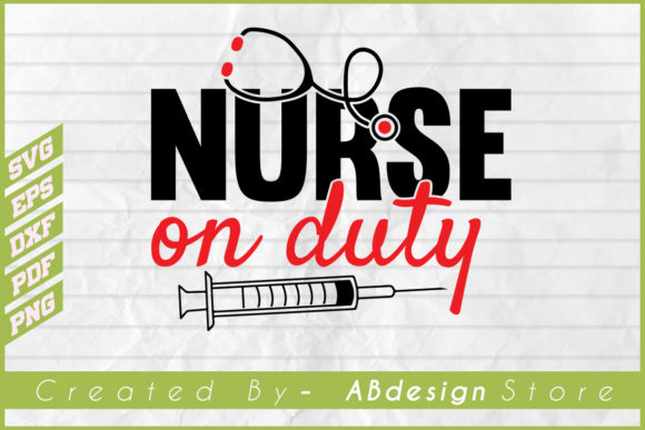 Nurse on Duty Vector Stethoscope Syringe