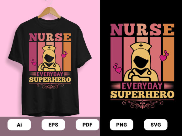 Nurse Superhero T-shirt Design Vector