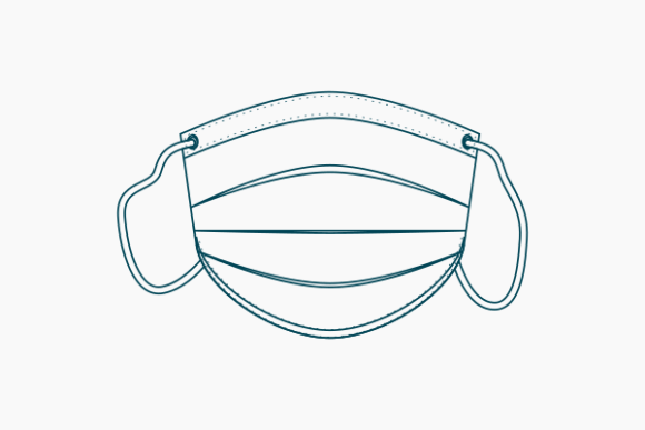 Outline Style Front Shaped Medical Mask
